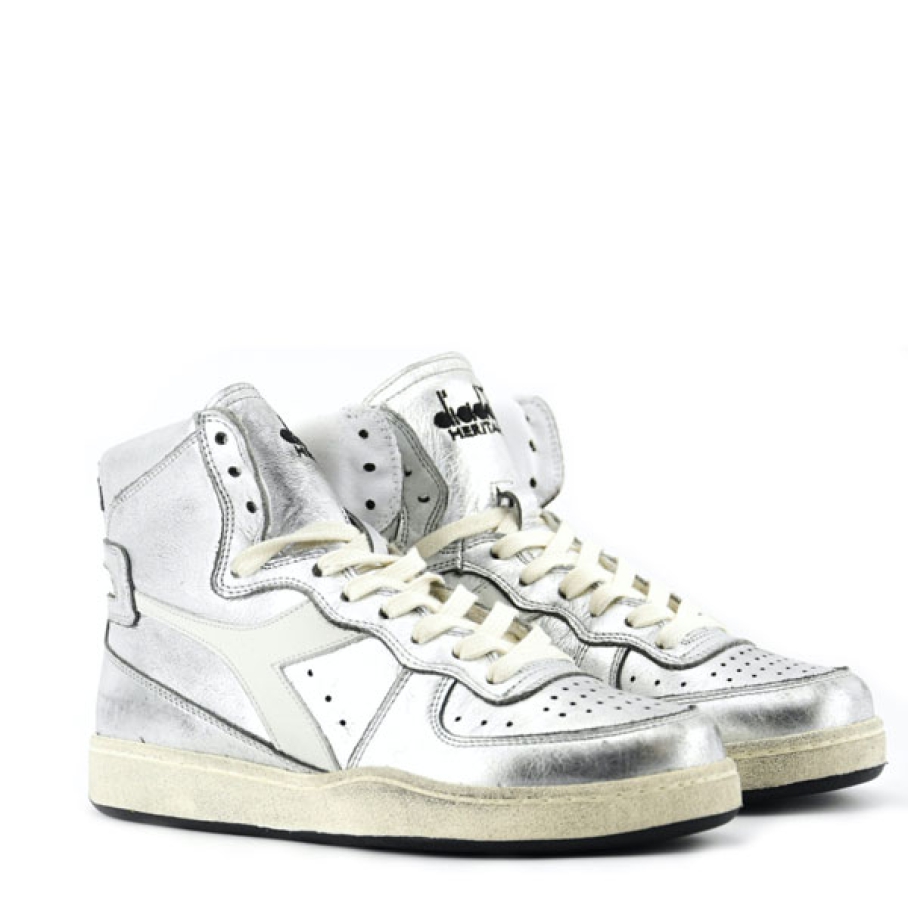 LUUKS - Diadora Heritage - Diadora Mi basket used sneaker silver white