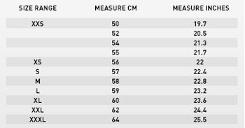 Fiorentini Baker Size Chart