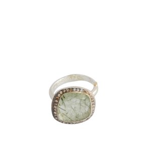 Rosa Maria Junya ring silver & rutilated green quartz