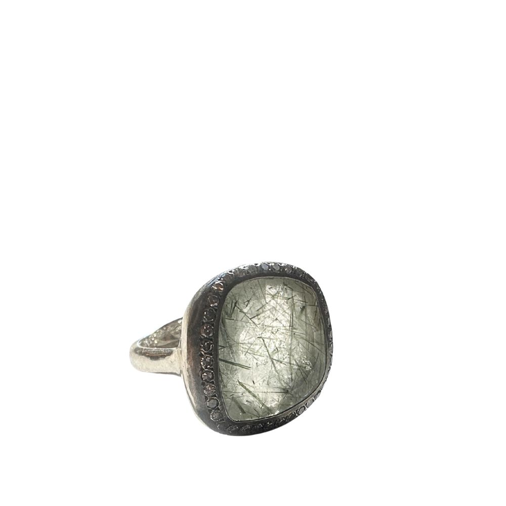 Rosa Maria groene kwarts cognac diamanten