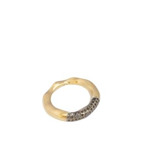 Rosa Maria copper Sei ring black and brown diamonds
