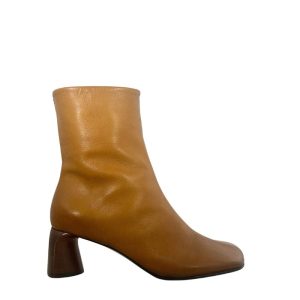 Halmanera Cami Camel Leather Ankle Boots