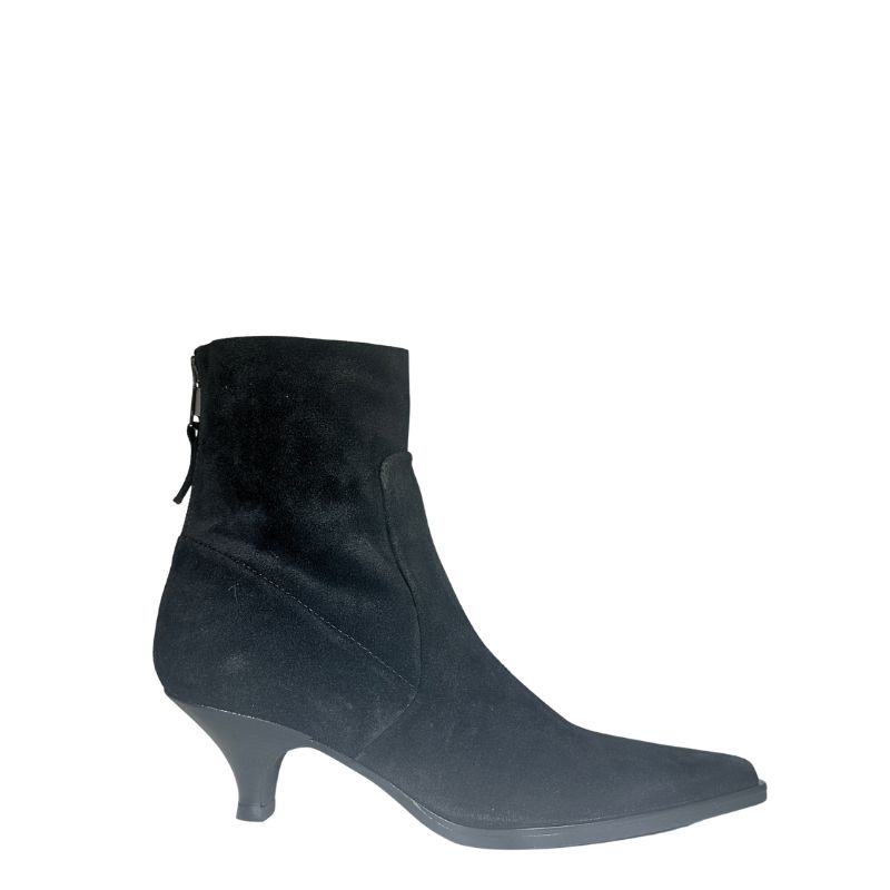 Elena Iachi Thais puntige zwart suede enkellaars
